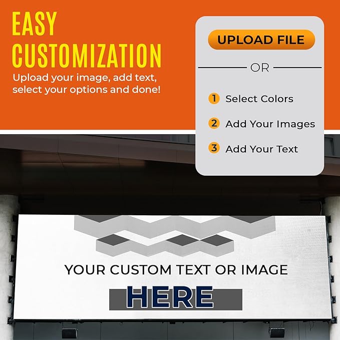 Personalized Passion Vinyl Banner 2' x 8' - Customized Banner for Business, Graduation, Birthday Parties - Indoor/Outdoor Use - Full Color 13oz Vinyl Custom Signs with HD Printed Text, Photos