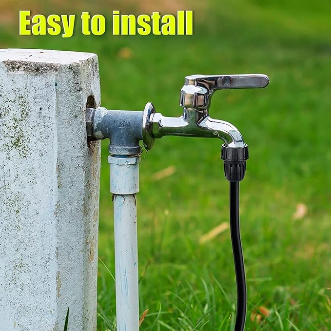 1 Pcs 25 PSI Pressure Regulator 3/4" FHT × 3/4" MHT Pressure Reducer Low Flow Valve,1 Pcs 3/4" to 1/2" Drip Irrigation Faucet Hose Adapter for Drip Irrigation System