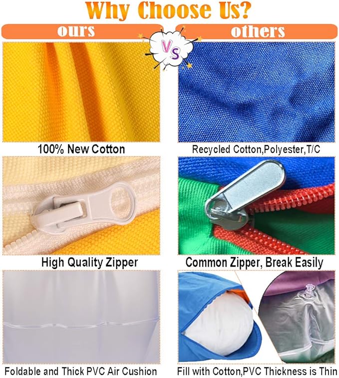 Kids Pod Swing Hanging Seat Child Hammock Chair Indoor and Outdoor Sensory Swing 100% Cotton Loading Capacity 170 lbs (Blue)