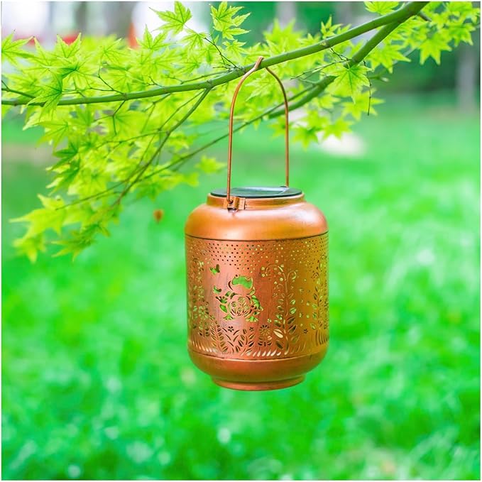 Frog Solar Lanterns Outdoor Waterproof Hanging Solar Lights Frog Gifts for Women Men Mom Metal Decorative LED Outdoor Lanterns for Patio, Lawn, Landscape, Garden Decor, Yard Decorations