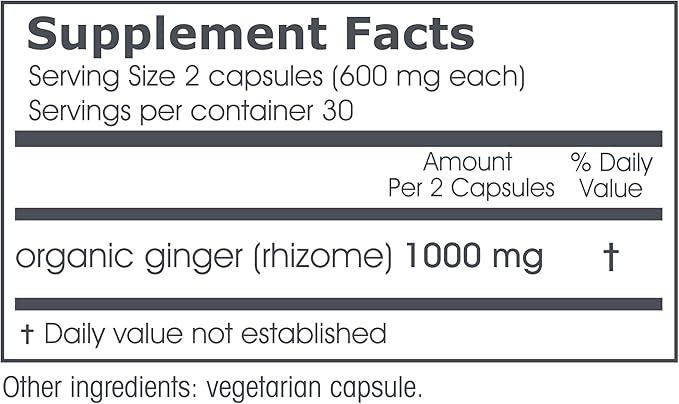 Maharishi Ayurveda - Organic Ginger Supplement (60 Herbal 600 mg)