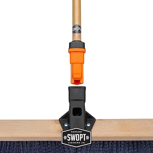 SWOPT 24” Premium Multi-Surface Push Broom Head — Cleaning Head Interchangeable with All SWOPT Cleaning Products for More Efficient Cleaning and Storage — Indoor and Outdoor Push Broom