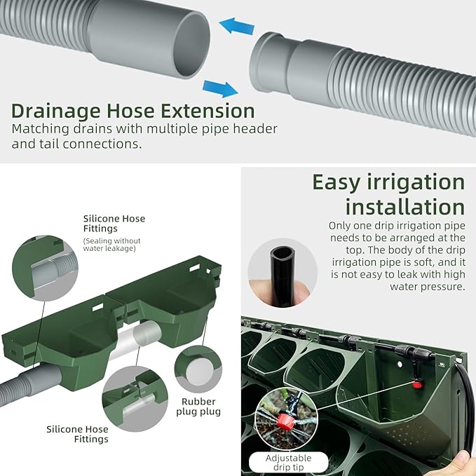 Self Watering Wall Planter with 36 Pots, Vertical Garden Planter for Indoor Plants, Wall Mounted planters Hanging Flower Herbs Vegetables for Garden (36POTS with Irrigation System)