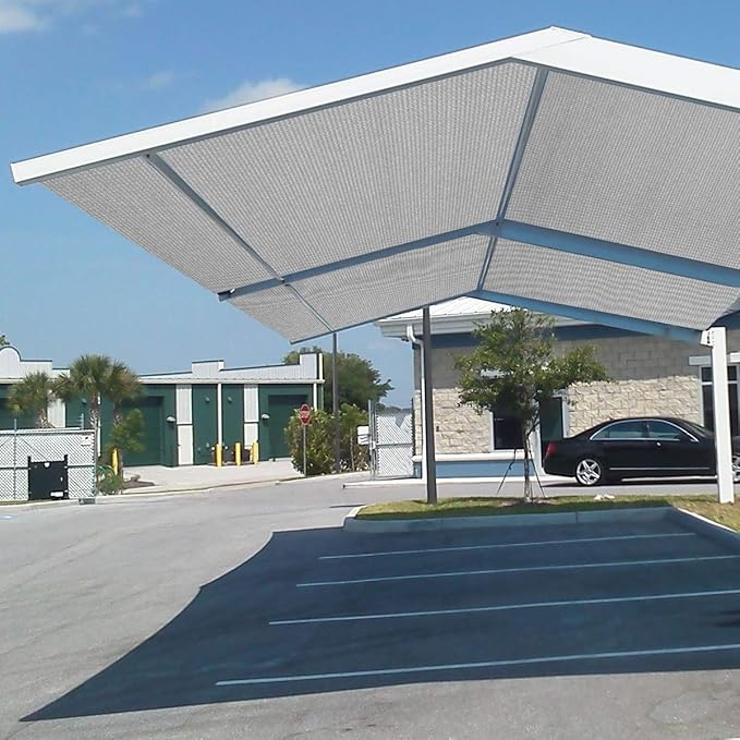 Eden's Decor Straight Flat-Edged Sun Shade Sail Rectangular 10' x 11' Grey UV-Blocking Outdoor Canopy Fabric Cloth Awning for Pergola Patio Garden Backyard Custom Size