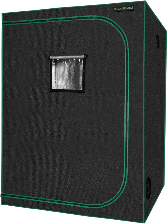 MELONFARM 5x5 Grow Tent, 60"x60"x80'' High Reflective 600D Diamond Mylar Canvas with Observation Window and Floor Tray for Hydroponic Indoor Plant Growing