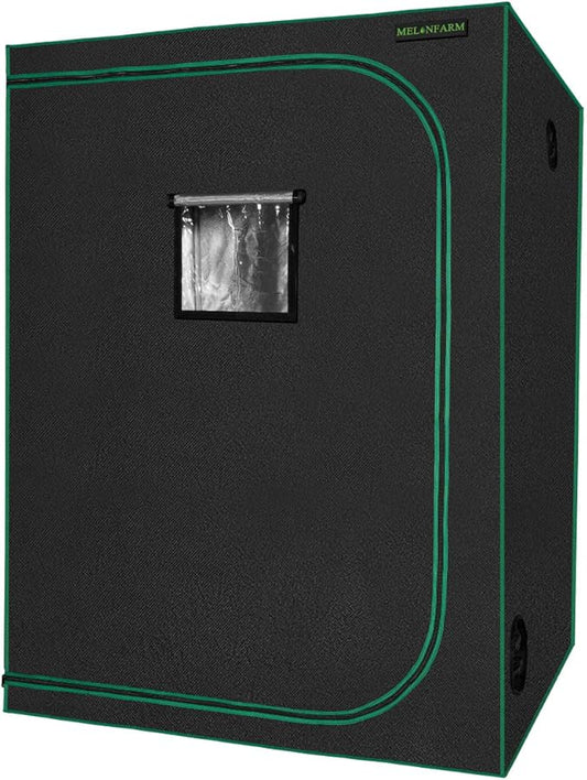 MELONFARM 5x5 Grow Tent, 60"x60"x80'' High Reflective 600D Diamond Mylar Canvas with Observation Window and Floor Tray for Hydroponic Indoor Plant Growing