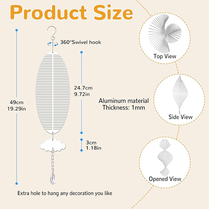 Sublimation Wind Spinner Blanks, 10 Pack 10 Inch 3D Aluminum Metal Hanging Wind Spinner Bulk for Garden Yard Outdoor, Window Porch Decoration for Heat Press Transfer DIY (6. Fish-10pcs)