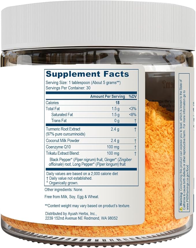 Ayush Herbs CoCurcumin Powder, Highly Absorbable 5.2 Ounces