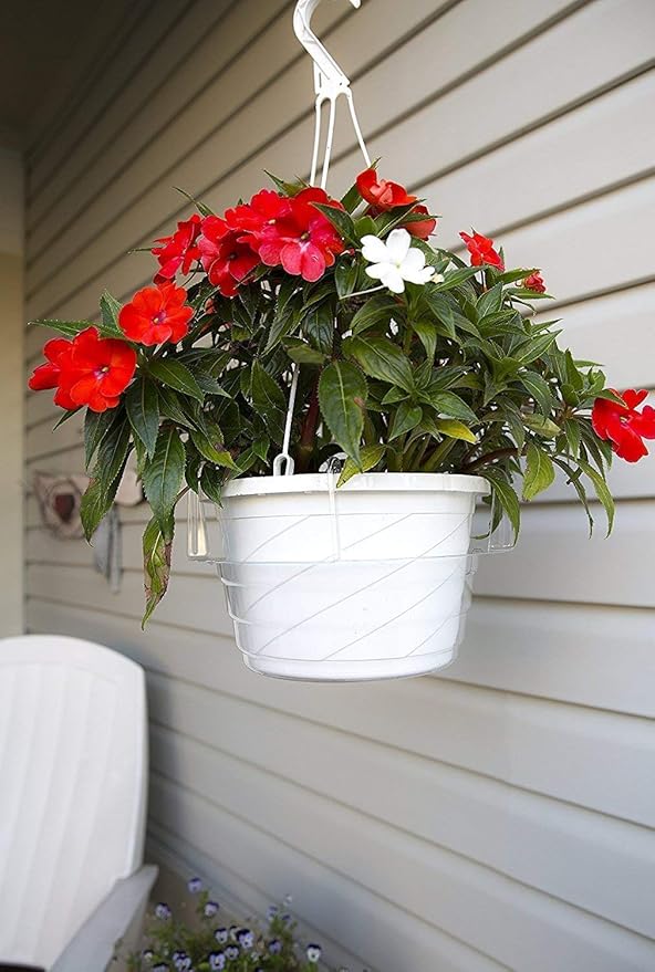 Curtis Wagner Plastics Hanging Basket Drip Pans (5-Pack) | Clear, Round (Diameter = 9" Base, 12" Top, 3.75" Depth) Hanging Plant Tray Saucer with Built-in Hooks & Water Catcher for Indoor & Outdoor
