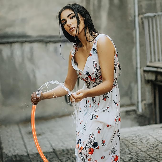 Fevone 100 ft Garden Hose, Heavy Duty Water Hose, Hybrid Polymer, Kink Resistance, Flexible, Durable, Leak Free, Aluminum Fittings, 3/4" GHT, 5/8" ID, 600 Psi, Drinking Water Safe