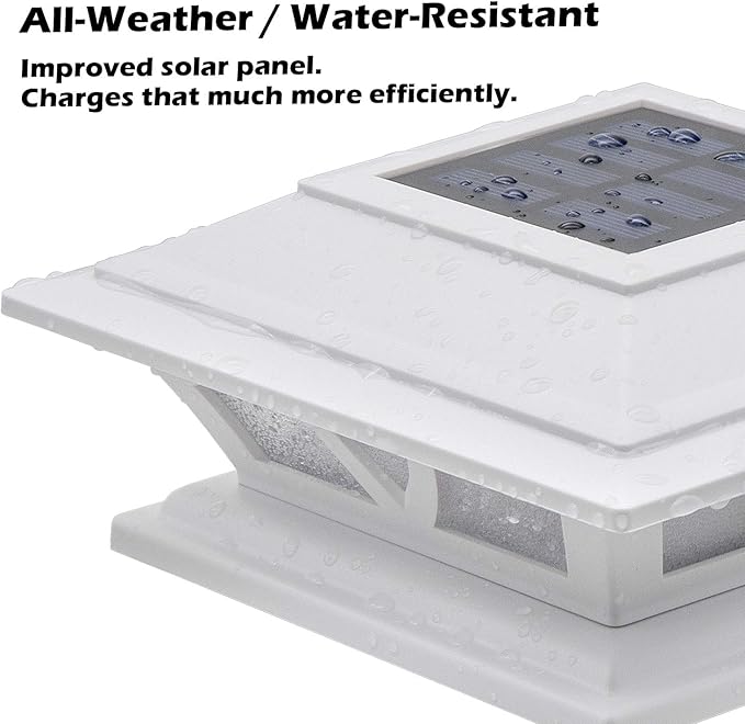 SIEDiNLAR Solar Post Lights Outdoor 2 Modes LED Fence Deck Cap Light for 4x4 5x5 6x6 Posts Garden Patio Decoration Warm White/Cool White Lighting White (8 Pack)