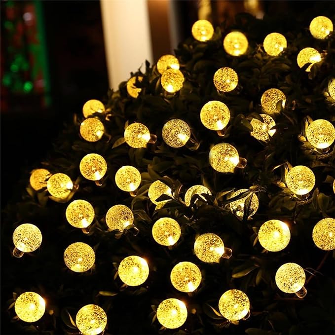 Solar String Lights Outdoor 2 Pack 200 Led 80FT Warm White Crystal Globe Lights with 8 Lighting Modes, Waterproof Solar Powered Patio for Garden Yard Porch Wedding Party Decoration