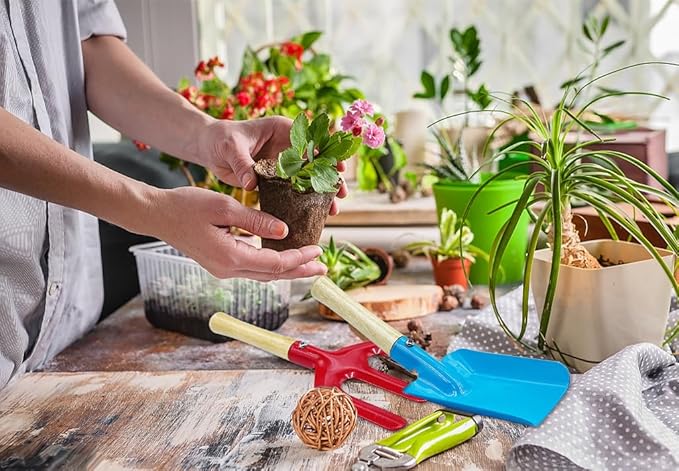 IELEK Gardening Tools Trowel, Rake, Shovel, Spoon, Fork for Gardening Tools Best Outdoor Easter Gift