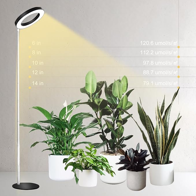 Standing Grow Light Floor Lamp, 72 LED Tall Plant Light Stand with Auto On/Off Timer, Desk Grow Lights for Indoor Plants Full Spectrum, Strong Base and Easy to Put Together Adjustable Height