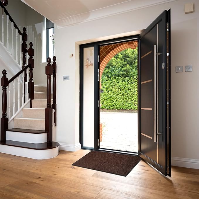 Profile Rubber Door Mat, 35x23inch, Heavy Duty, Entrance Doormat, Indoor and Outdoor, Waterproof, Easy Clean Shoe Scraper, Home Rug Welcome Mats for Entryway, Patio, Porch, Brown