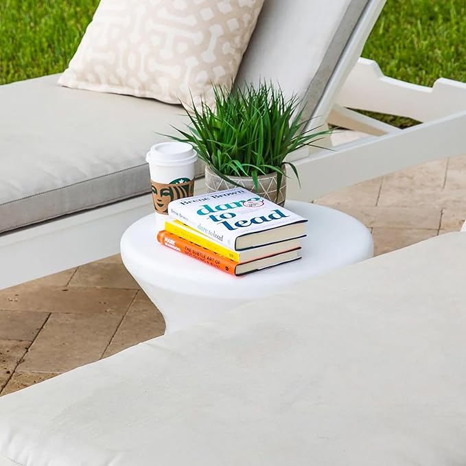 Ledge Lounger Signature Side Table - in Pool Side Table for Pool Ledges up to 10" inches deep - Indoor - Outdoor All Weather Table for Porch, Patio, Garden, Backyard, Pool and Beach (Sandstone)