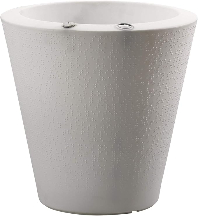 Crescent Garden Dot TruDrop Indoor/Outdoor Planter, Self-Watering Plant Pot, 20 Inches, (Alpine White)