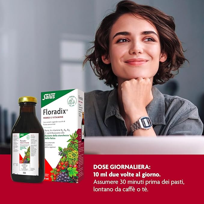 Flora, Floradix Iron + Herbs, Natural 17 fl (500 ML)