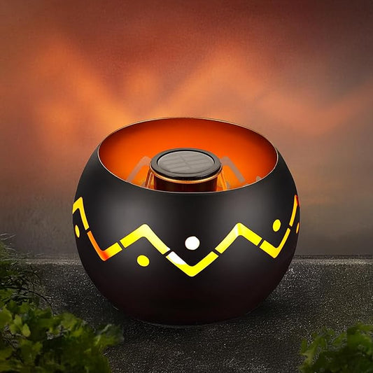 Outdoor Waterproof Lantern, High-Quality Flame Solar-Powered LED Light, Perfect for Gardens, Patios, Deck, Desktops, Pathways, Landscapes, and Lawns Decorations. (L24018)