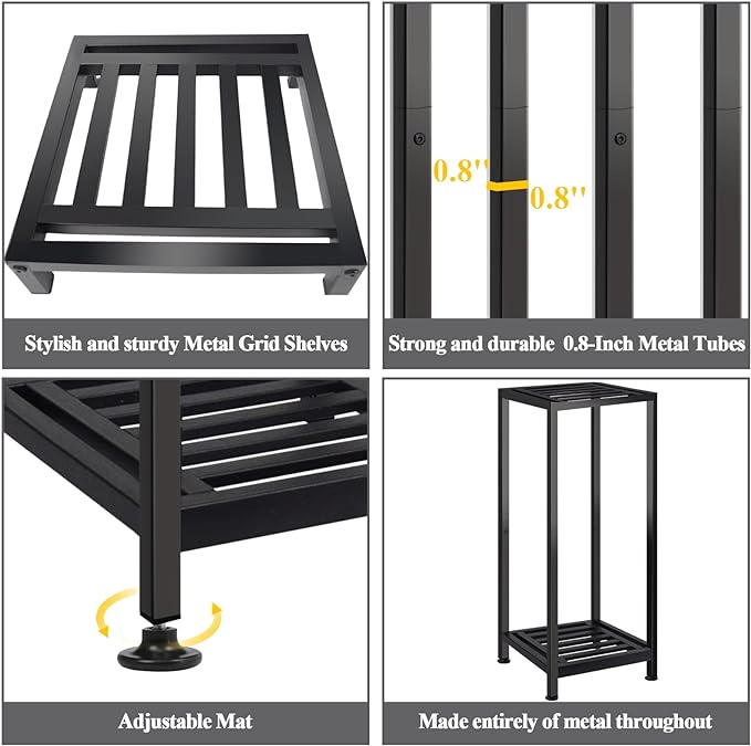 Plant Stand Indoor Outdoor Heavy Duty Wrought Iron Pedestal Stands Metal Plant Stand Decorative Flower Stand for Patio Garden Deck Living Room