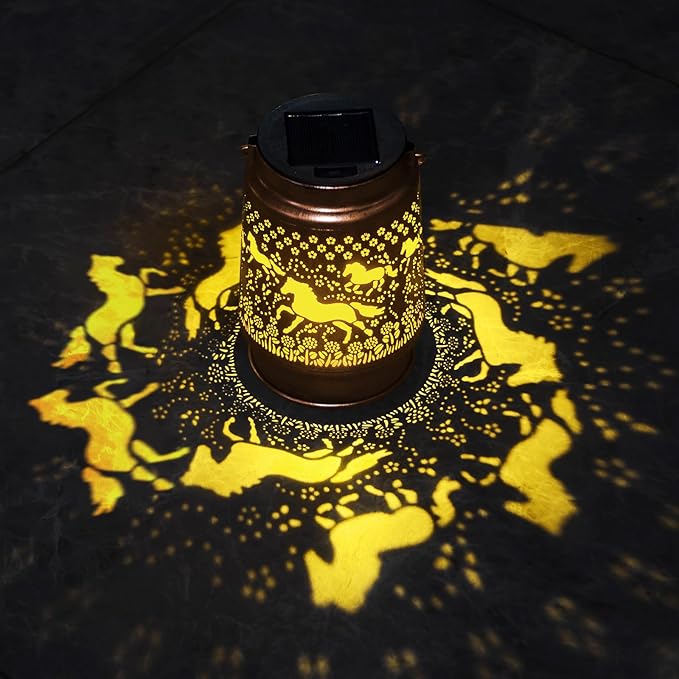 kyoryuger Horse Solar Lanterns Outdoor Horse Gifts for Women Mom Grandma, Horse Lovers Gifts, Birthaday for Mom Metal Decorative Lanterns for Yard Patio Lawn Solar Garden Decor