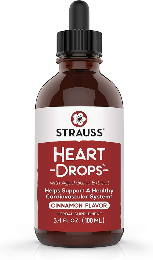 Strauss Naturals Heartdrops, Herbal Heart Supplements 3.4 fl