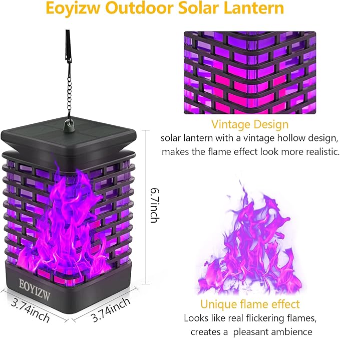 EOYIZW Solar Lights Outdoor, 99 LEDs Solar Lantern - IP65 Waterproof Garden Lights Decor for Halloween Yard Porch Patio 2 Pack