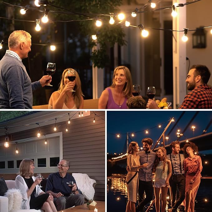 Meconard 30 Pack S14 Edison String Light Bulbs, 1 Watt Replacement Bulbs for Outdoor String Lights, Low Wattage Shatterproof LED Filament Patio Bulbs, E26 Medium Base, 2200K Warm White, Non-Dimmable