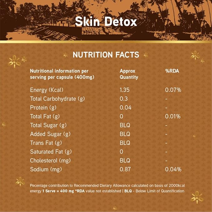 Skin Detox Herbal Supplement 100% Vegan 60 Capsules