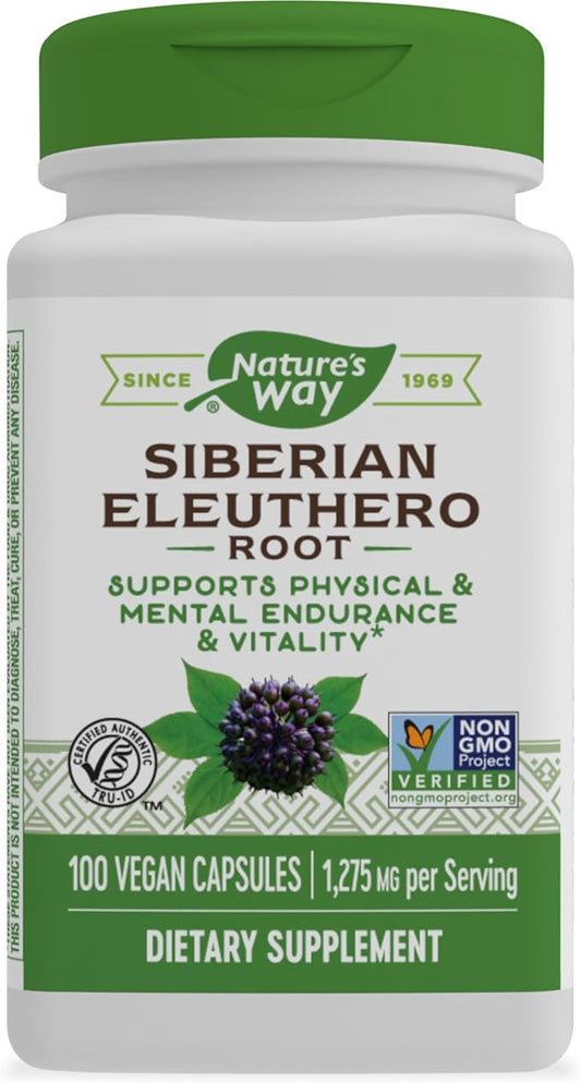 Nature's Way Premium Herbal Siberian Eleuthero 1,125mg per 100 Capsules