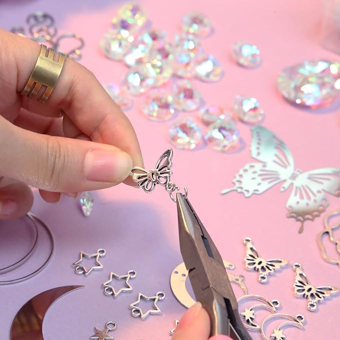 DIY Suncatcher Kit 400pcs Sun Catchers Making Kit Supplies Crafts sun catcher kits for adults Hanging Prism Suncatcher with Crystals for Indoor Window Home Wedding Garden Festival Decor (Butterfly)