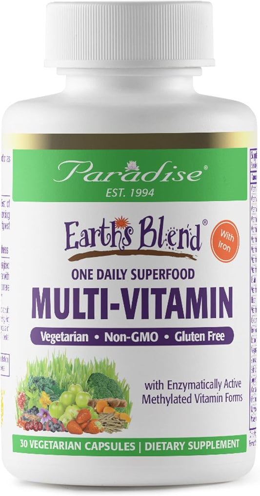 Paradise Herbs, Earth's Blend, Multivitamin, 48 Organic B12, C, K2, Daily 30