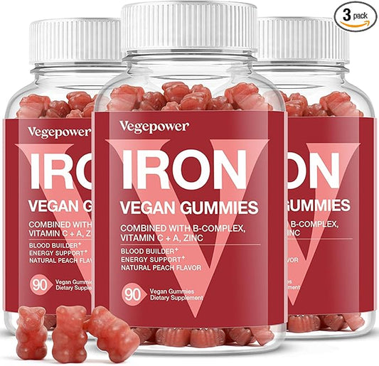 Iron Gummies Supplements for Women & Kids Flavor(3 Packs)