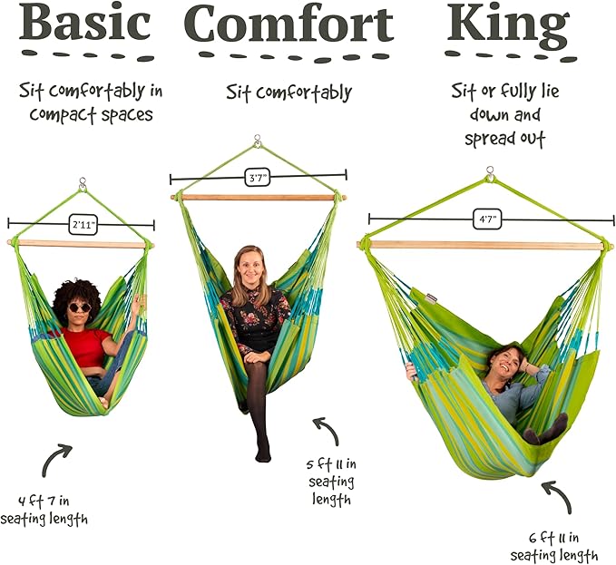 LA SIESTA® - Medium Basic Domingo Hammock Swing Chair & CasaMount - Weather & Tear Resistant Hanging Chair - Outdoor Indoor Hammock Chair w/Suspension Kit for Walls Ceilings Square Beams - Lime