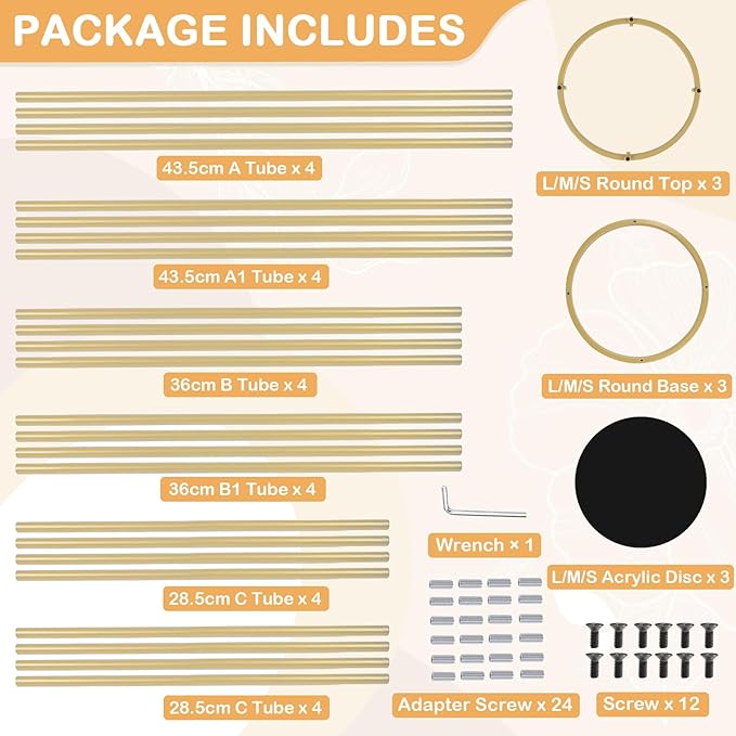 chamvis Gold Metal Plant Stand, 3 Pcs Tall Cylinder Pedestal Stands for Parties and Weddings, Gold Round Cylinder Tables for Living Room and Patio Decor