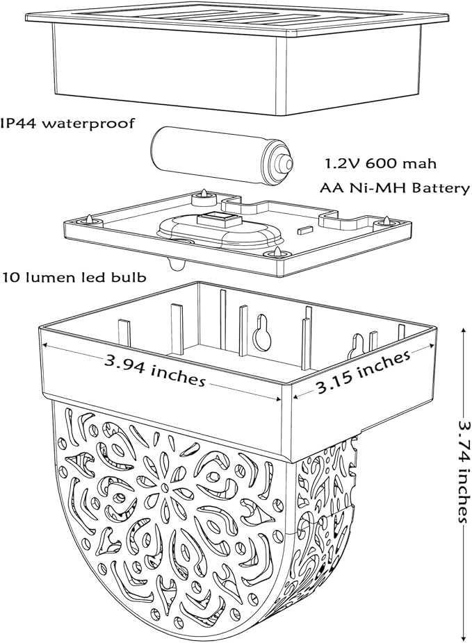 Solar Fence Lights 6 Pack Solar Deck Lights Outdoor Waterproof LED Solar Powered Step Wall Lights Outdoor Decorations Decorative for Front Door