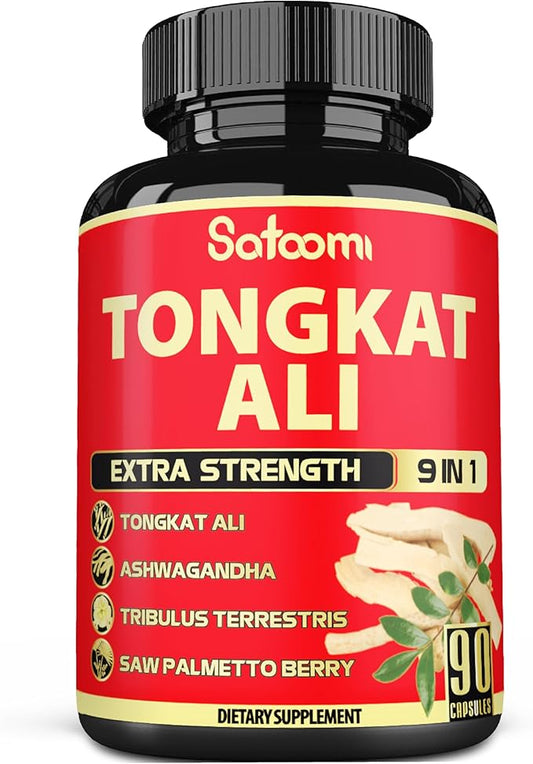 Satoomi Tongkat Ali Root Extract 200 9 Herbs 90 Capsules 3 Month