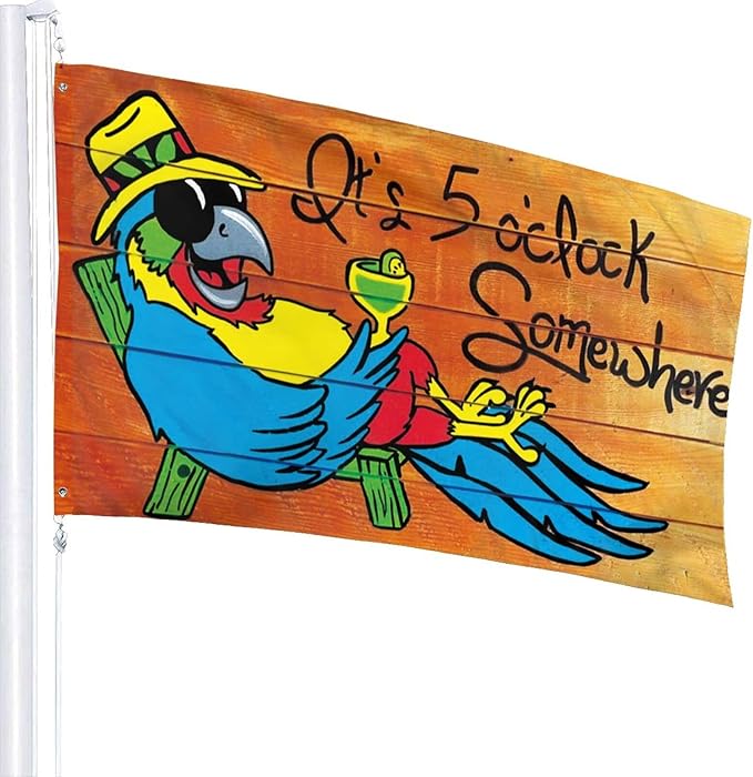 It'S 5 O'Clock Somewhere Flag 3x5 Ft Indoor/Outdoor Yard Garden Lawn Holiday Decoration Banner Sign