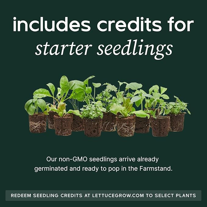 Farmstand Starter Kit with Glow Rings and 36 Seedling Credits | Large Hydroponic Growing System Kit | Vertical Garden Planter Tower | 6ft 7in Tall