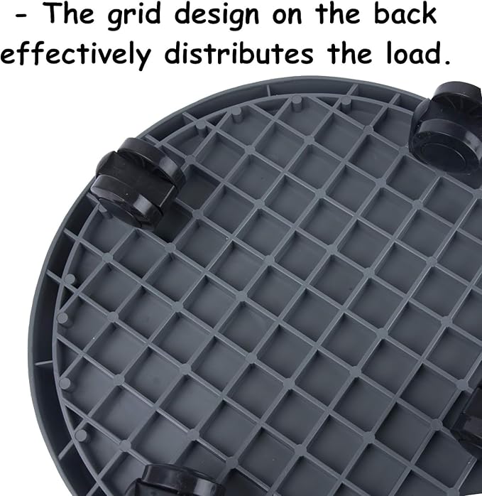 WanderingDonkey 2 Pack of 9.8 Inch Heavy Duty Plant Caddy with Wheels,Rolling Plant Stand Pot Trolley, Potted Flower Mover Dolly with Casters Round Coaster for Indoor Outdoor, Brown