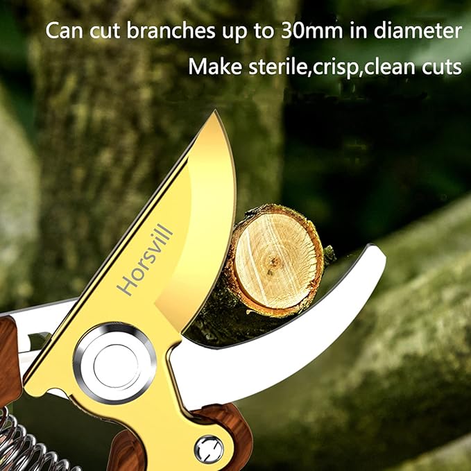 Garden Shears, Japanese Floral branch cutters, Snips for Gardening, Flower scissors Florist clippers, Hand Held Pruners for Gardening Heavy Duty, Pruning shears for garden (Wood grain)
