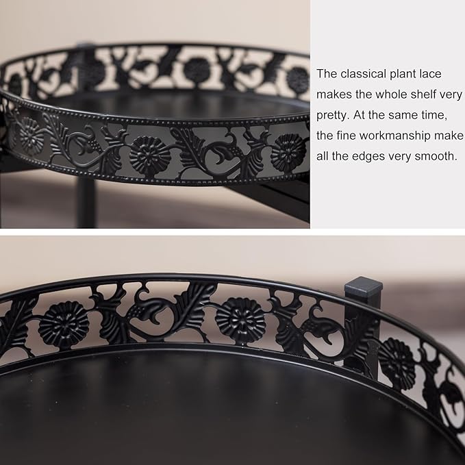 COPREE 2-tier Plant Stand, Space-Saving Iron Planter Shelves Flower Pot Organizer Rack Multiple Flower Pot Display Holder Shelf Indoor Outdoor Heavy Duty Planter Shelving Unit