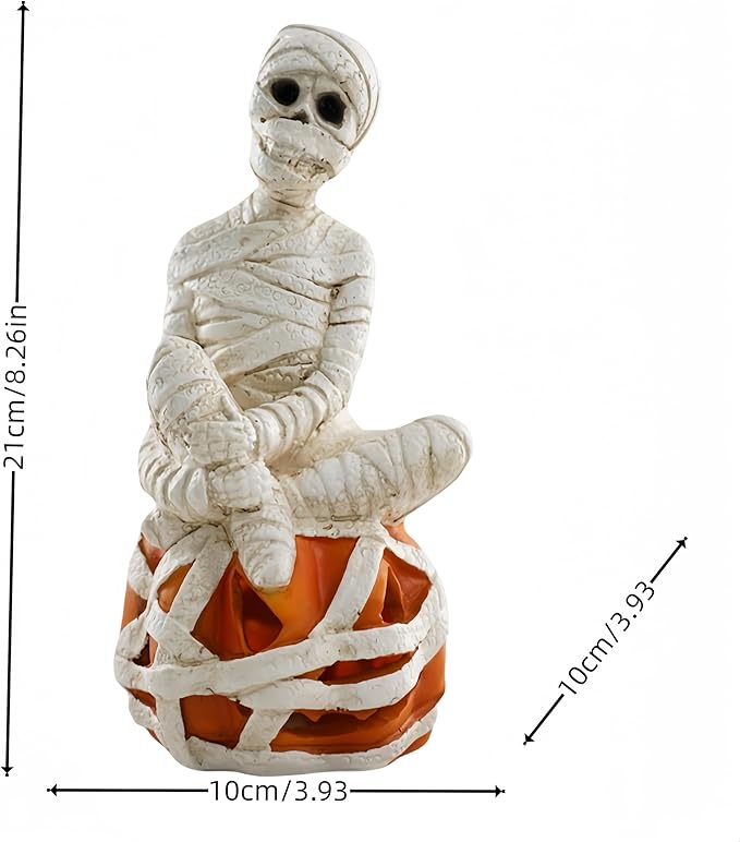 Halloween Decoration Solar Garden Statue Skeleton Spooky Hands Mummy Pumpkin Outdoor Figurines Lighted Lawn Yard Patio Porch Ornament Gift