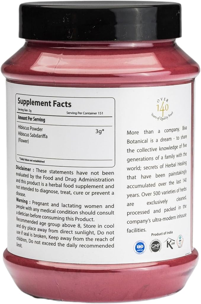 bixa BOTANICAL Hibiscus Powder (Hibiscus Rosa 1 Pound (16 Oz)|