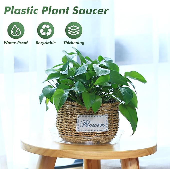30 Pack 14 Inch Plant Saucer Clear Plant Saucers for Outdoors Plant Drip Trays Extra Large Plant Saucer Dish Plant Pot Saucers Planter Trays for Outdoor Plants Bulk