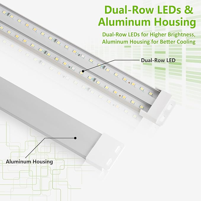 FOXGARDEN Dual-Row Grow Lights for Indoor Plants, 240 LEDs Grow Light Strip Full Spectrum, Plant Lights for Indoor Growing with 4/8/12H Timer, 10 Dimmable, Dual-Row LEDs Plant Grow Light, 2 Pack