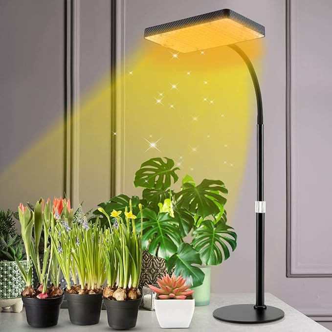 FECiDA Desk Grow Lights for Indoor Plants, Table Top Grow Light UV-IR Full Spectrum, 2000 Lumen LED Bonsai Houseplant Growing Lamp with On/Off Switch, 16"-24" Height Adjustable