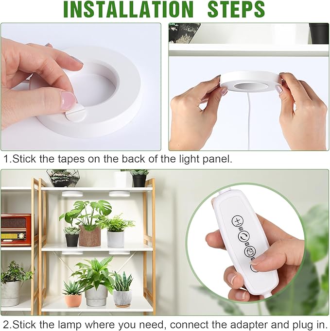 LORDEM Ceiling Grow Light for Indoor Plants, 192 LEDs Full Spectrum LED Plant Light, Plant Lamp with 3/6/12H Auto Switch, 4 Brightness Levels, Individual Bulb Control, Quad Head, Corded