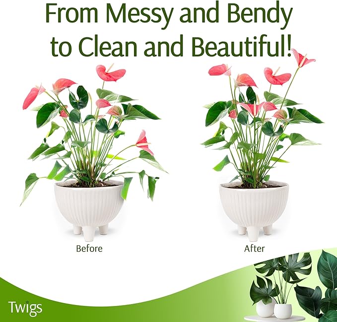 Stackable Plant Support Stakes, Stem Holder Structure for Indoor & Outdoor, Garden Accessories for Climbing & Potted Plants, Trellis Alternative - Peony (Light Green), 10 Pack, 17" L