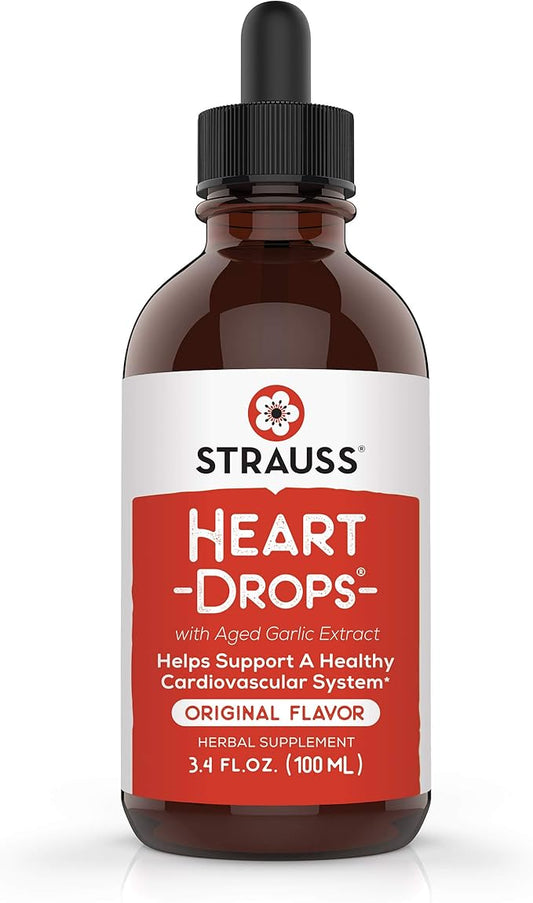 Strauss Naturals Heartdrops, Herbal Heart Supplements 3.4 fl